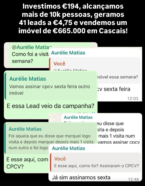 Print de conversa de WhatsApp com resultado de cliente